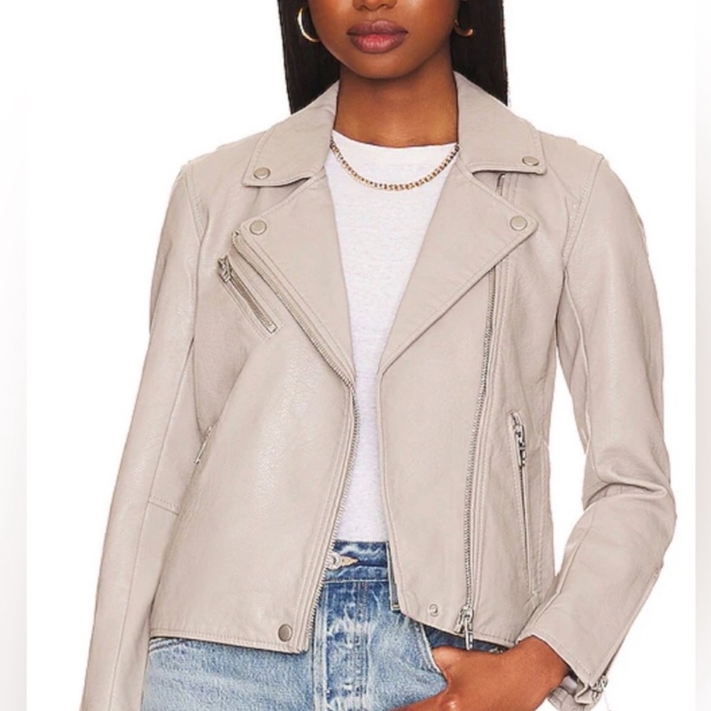 Blank NYC Faux Leather moto jacket in On the Rocks - Small- NWOT